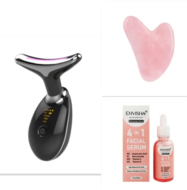 Light Based Multifunctional Facial Massager, Stone Gua Sha, Facial Serum + Free Gift🎁